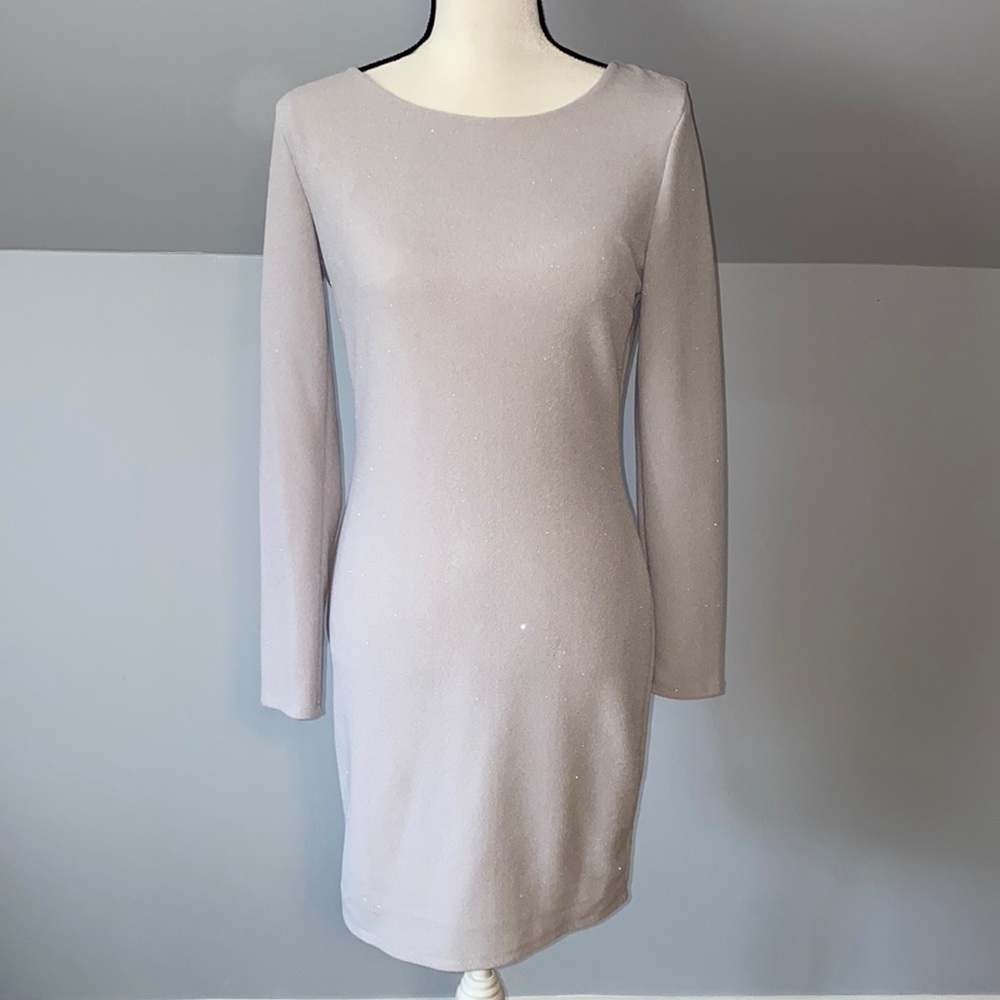 Charlotte Russe Shimmer Knit Open-Back Bodycon Dress